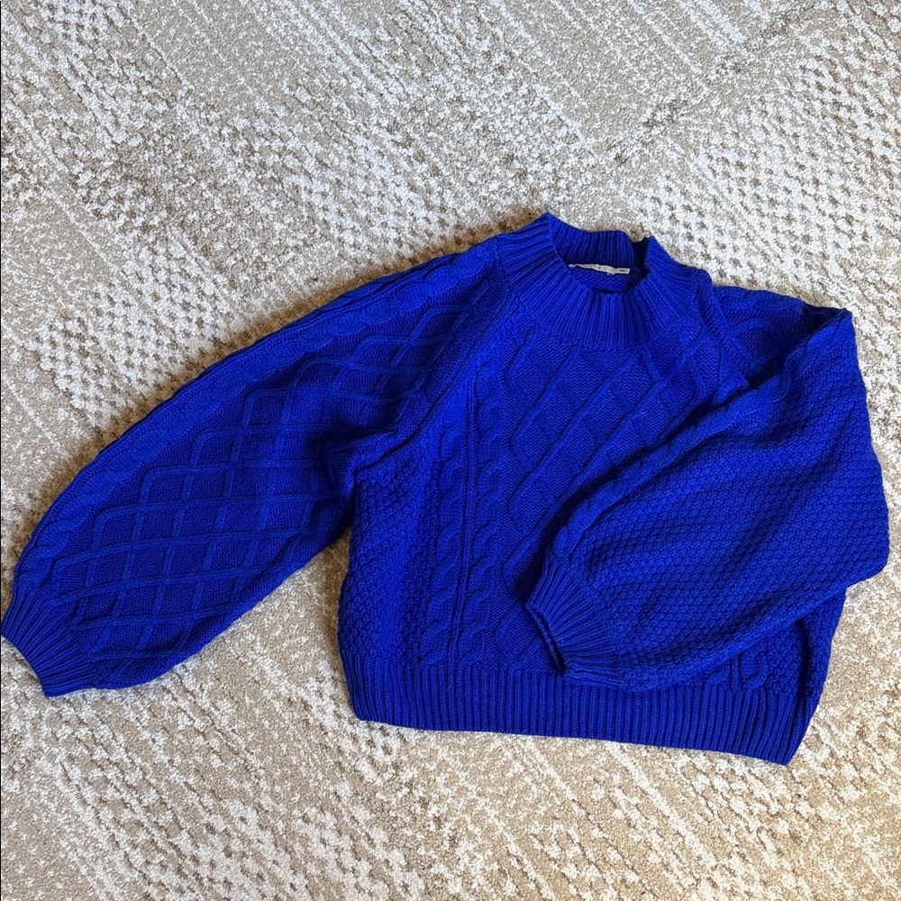 Lush Royal Blue Cable Knit Sweater